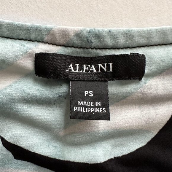 Alfani Top Blouse Women Size S P 3/4 Sleeve Crewneck Point-Hem Casual Stretch GU - Picture 4 of 9